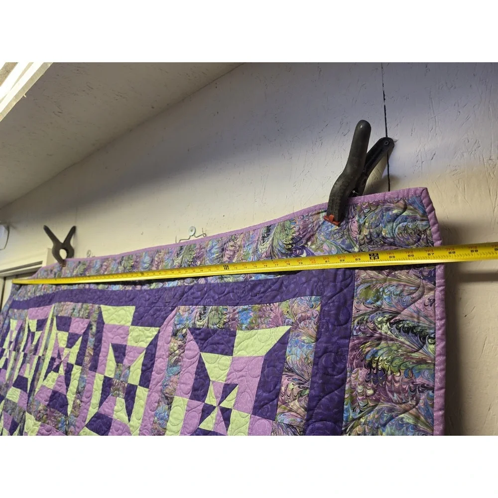 Handmade Purple bed quilt 71